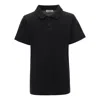 Moustache Kids'  Black Solid Logo Polo