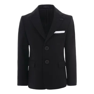 Moustache Black Twill Peak Lapel Blazer