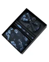 Moustache Blue Floral Tie Set In Blue