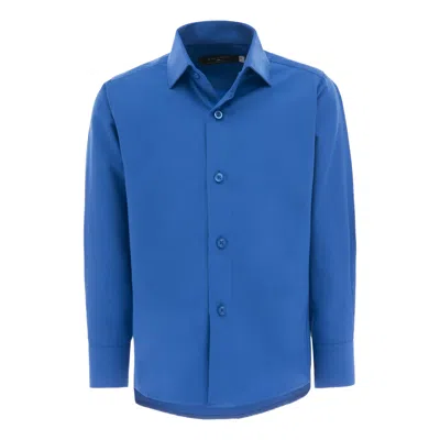 MOUSTACHE MOUSTACHE BLUE SOLID DRESS SHIRT BY CHILDSPLAY CLOTHING