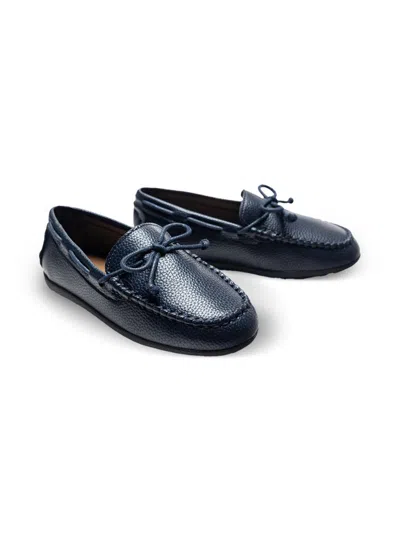Moustache Kids' Bow-detail Loafers In Blue
