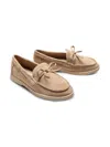 Moustache Kids' Bow-detail Loafers In Brown