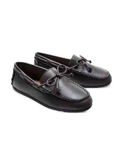 Moustache Kids' Bow-detail Loafers In Brown