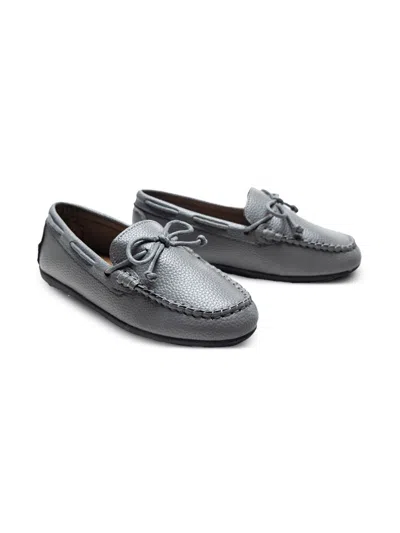 Moustache Kids' Bow-detail Loafers In Grey