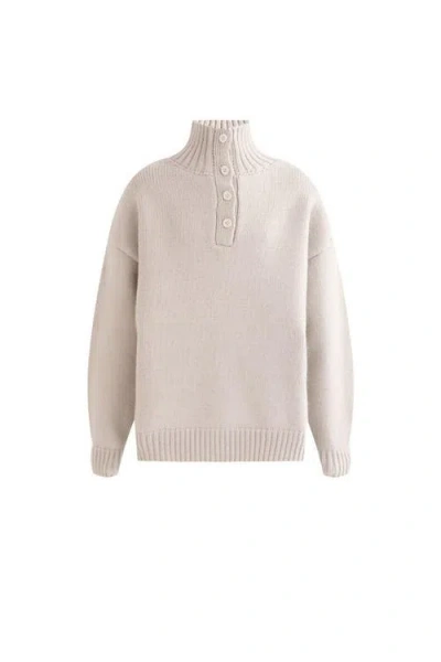 Moustache Kids'  Button-up Ribbed Sweater In Neutral