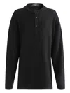 Moustache Button-up T-shirt In Black