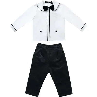 Moustache Babies'  Classic Formal Set In Black