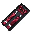Moustache Orange Textured Suspenders Set