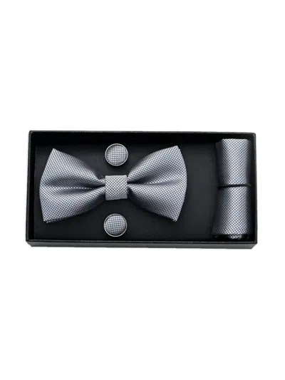 MOUSTACHE CROSSHATCH BOW TIE SET