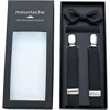 Moustache Lined Suspenders Set In Black