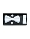 Moustache Tie Set In White