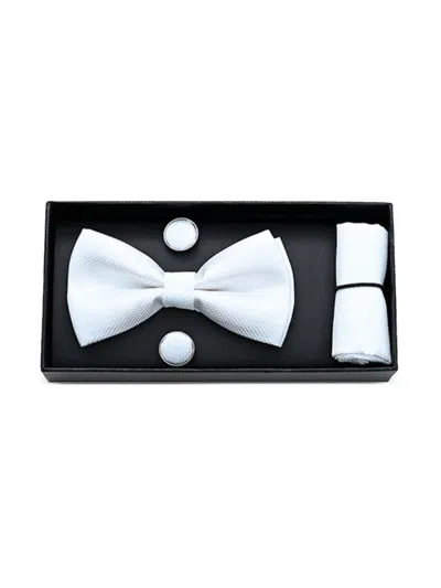 MOUSTACHE CROSSHATCHED BOW TIE SET