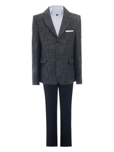 Moustache Kids' Dallas Checked Suit In Grey