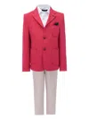 Moustache Dante Patterned-jacquard Suit In Red