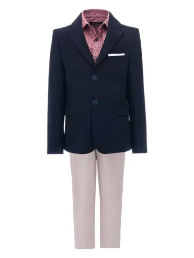 Moustache Kids' Declan Single-breasted Suit In Blue