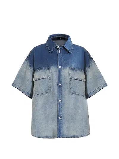 Moustache Kids' Denim Shirt In Blue