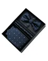 Moustache Dotted Blue Tie Set