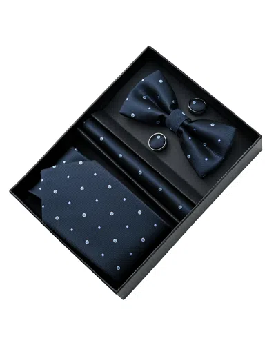 Moustache Kids'  Dotted Blue Tie Set