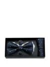 Moustache Dotted Bow Tie Set In Blue
