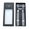 Moustache Dotted Suspenders Set In Silver