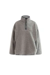 Moustache Fleece Pullover In Gray