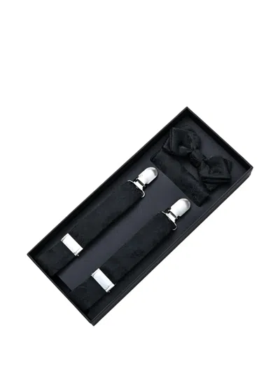 Moustache Kids' Floral-jacquard Accessory Set In Black