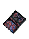 Moustache Floral-jacquard Accessory Set In Red