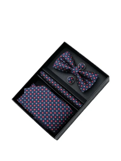 Moustache Kids' Floral-print Accessory Set In Blue