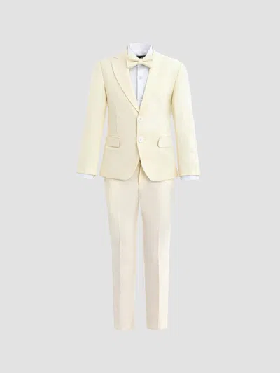 Moustache Kids' Formal Suit With Peak Lapel In Yellow
