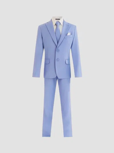 Moustache Four Piece Suit With Peak Lapel In Blue