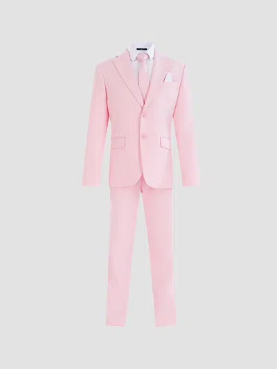 Moustache Four Piece Suit With Peak Lapel In Pink