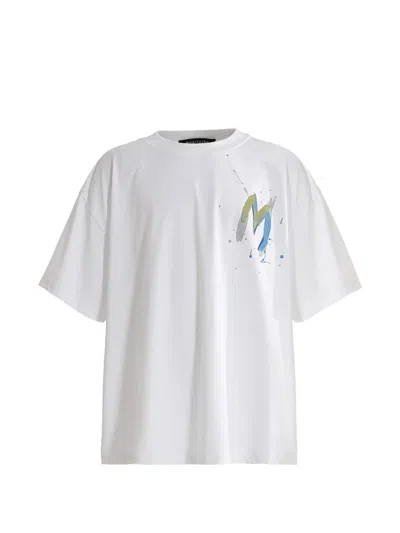 Moustache Kids' Graphic-print Oversized T-shirt In White
