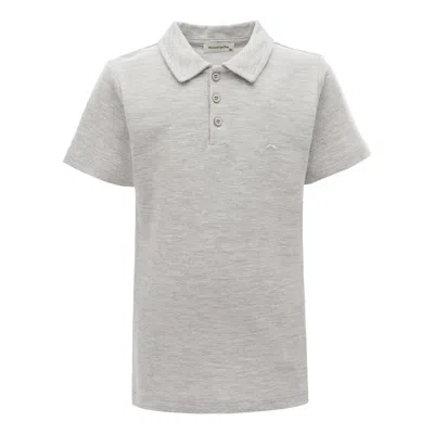 MOUSTACHE MOUSTACHE GRAY MELANGE SOLID LOGO POLO BY CHILDSPLAY CLOTHING