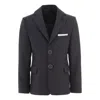 Moustache Gray Twill Peak Lapel Blazer