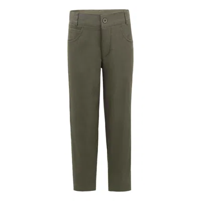 Moustache Green Casual Pants For Kid Boys In Olive Green