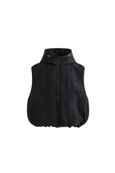 Moustache Kids'  Hooded Puffer Vest In Black