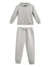 Moustache Hooded Tracksuit Set (set Of Two) In Gray