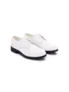 Moustache Lace-up Patent-finish Loafers In White