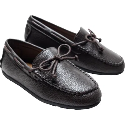 Moustache Kids'  Leather Moccasin Loafers In Brown