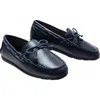 Moustache Kids'  Leather Moccasin Loafers In Navy