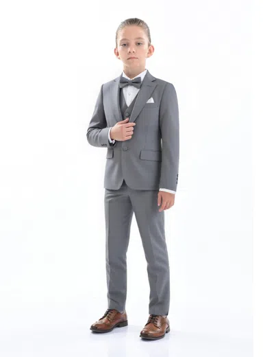 Moustache Light Gray Peak Lapel Tuxedo Set By Childsplay Clothing