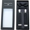 Moustache Lined Suspenders Set In Black