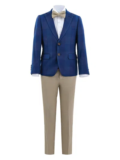 MOUSTACHE LITTLE BOY'S & BOY'S CHECK BLAZER SUIT SET