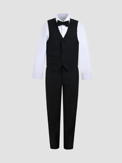 Moustache Kids' Little Boy's & Boy's Serge Vest & Bow Tie Outfit Set In Black