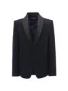 Moustache Shawl-lapel Single-breasted Blazer In Blue
