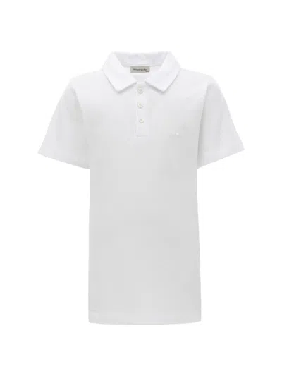 Moustache Kids' Logo-embroidered Polo Shirt In White