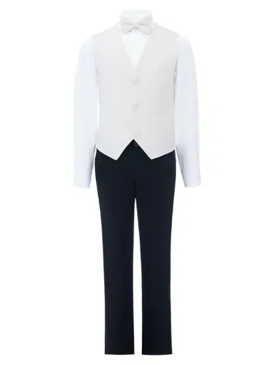Moustache Little Boy's & Boy's Taddeo Vest Outfit In White