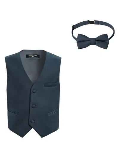 Moustache Little Boy's & Boy's Vest And Bow Tie Set In Gray