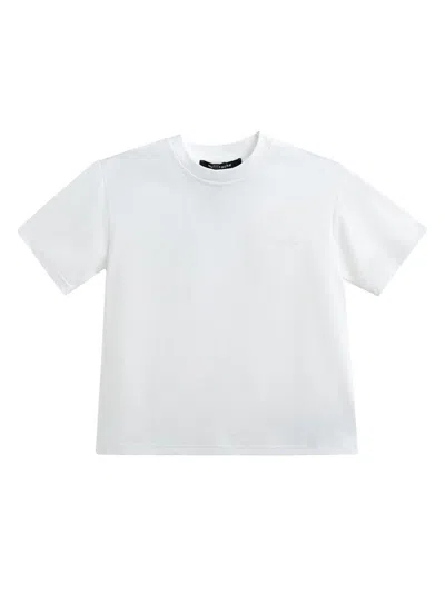 Moustache Kids' Little Girl's & Girl's T-shirt With Mustache Detail In White