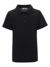 Moustache Black Solid Logo Polo In Black
